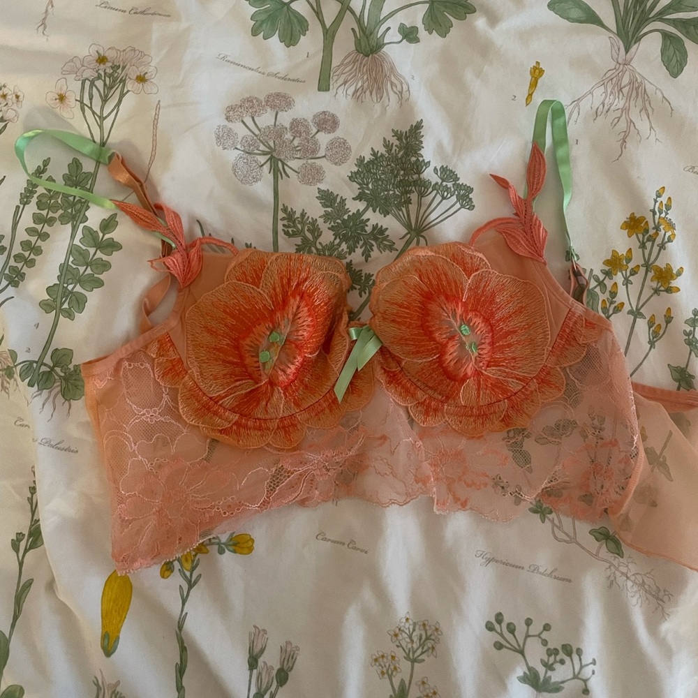 Sororité Ravage vintage orange green floral French bustier
